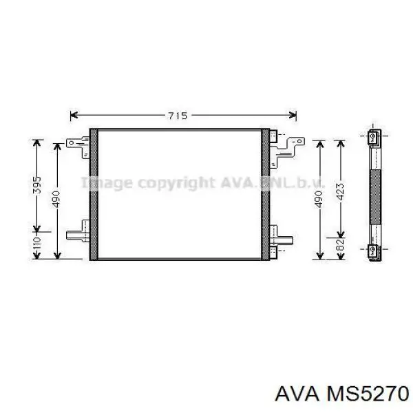 Радиатор кондиционера MS5270 AVA