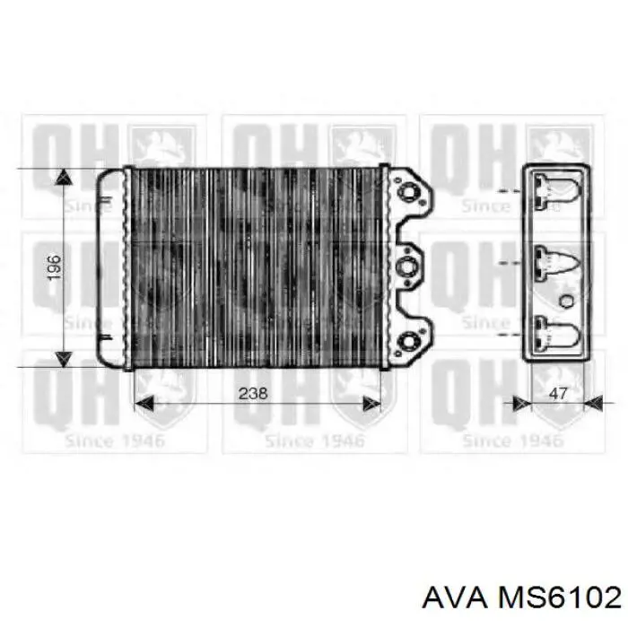 MS6102 AVA радиатор печки
