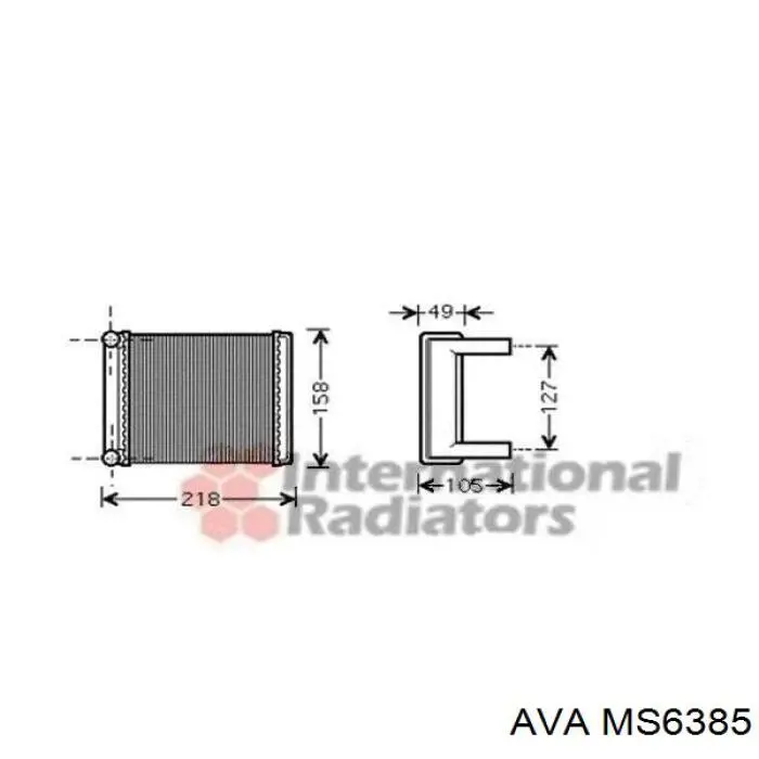 MS6385 AVA радиатор печки (отопителя задний)