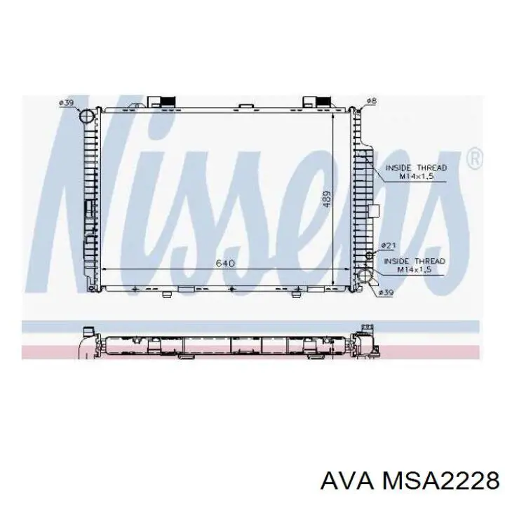 Радиатор охлаждения двигателя AVA MSA2228 цена, от 149.78 USD