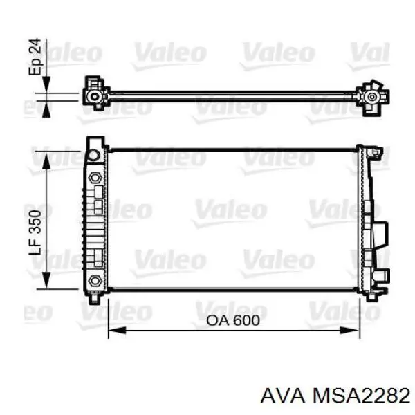Радиатор охлаждения двигателя AVA MSA2282 цена, от 101.44 USD