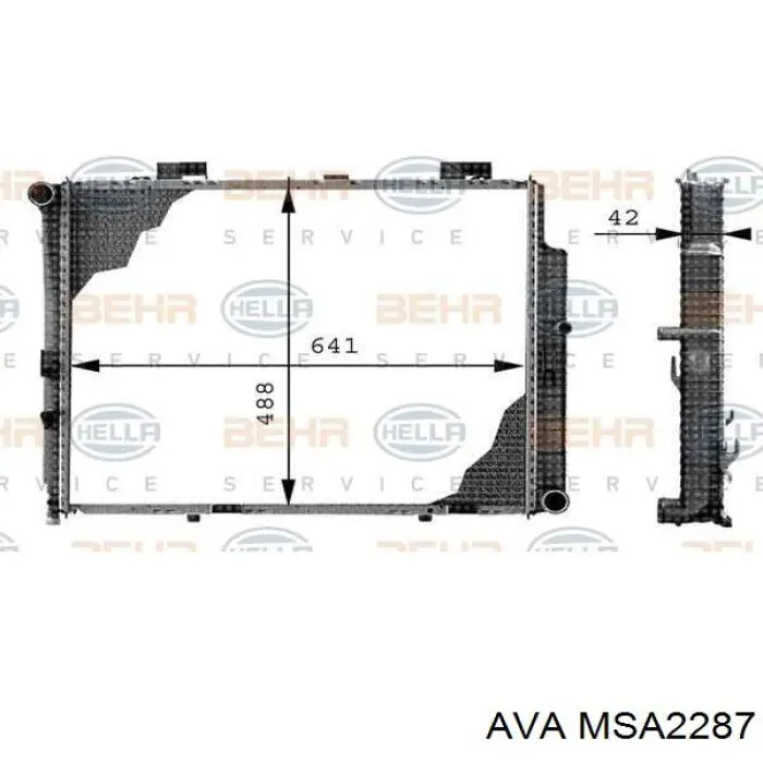 Радиатор охлаждения двигателя AVA MSA2287 цена, от 148.23 USD