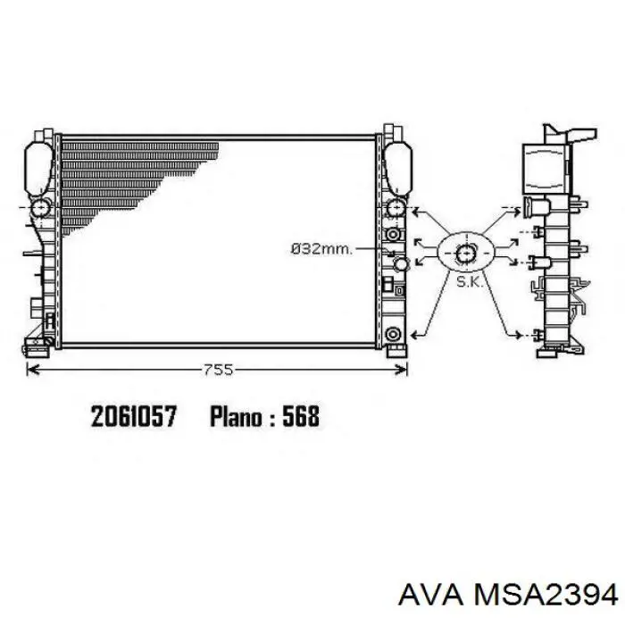 Радиатор охлаждения двигателя AVA MSA2394 цена, от 142.07 USD