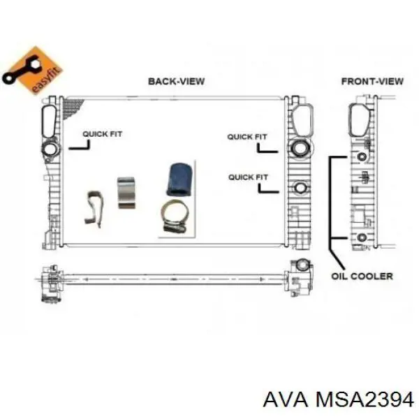 Купить MSA2394 AVA Радиатор водяной