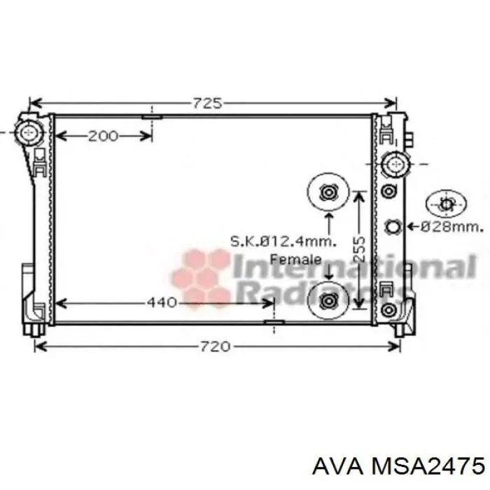 Купить MSA2475 AVA Радиатор водяной