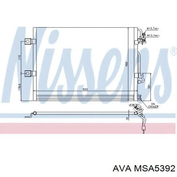 Радиатор кондиционера MSA5392 AVA