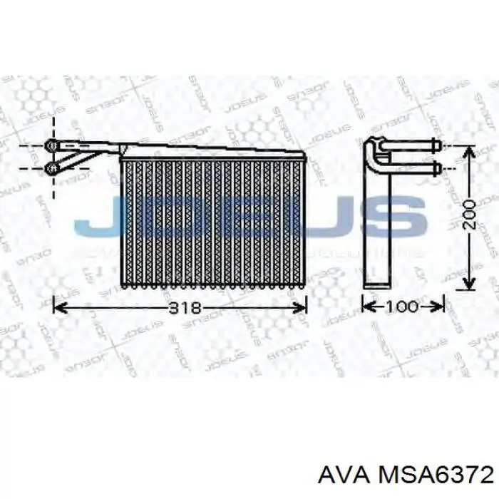 Радиатор печки (отопителя) AVA MSA6372 цена, от 40.90 USD