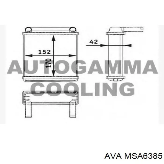 Радиатор печки (отопителя) задний MSA6385 AVA