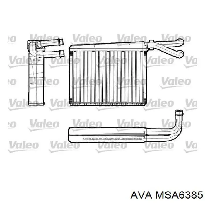 Радиатор печки (отопителя) задний AVA MSA6385 цена, от 18.53 USD