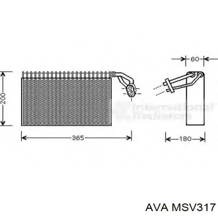 Испаритель кондиционера MSV317 AVA