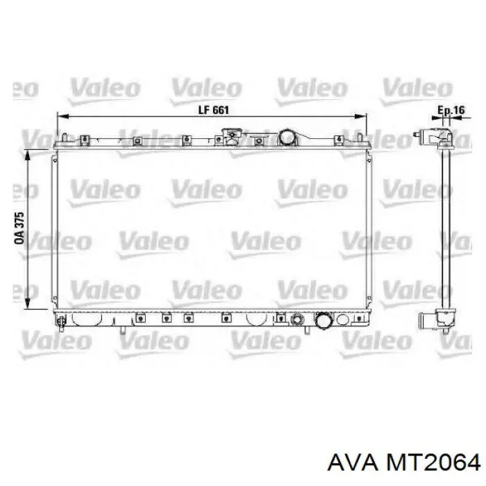 Радиатор охлаждения двигателя AVA MT2064 цена, от 58.59 USD