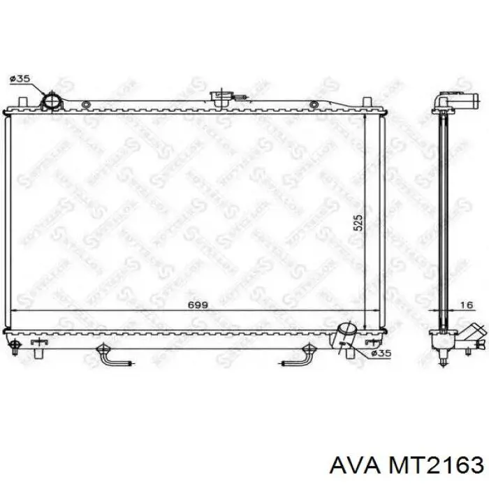 Радиатор охлаждения двигателя AVA MT2163 цена, от 151.45 USD