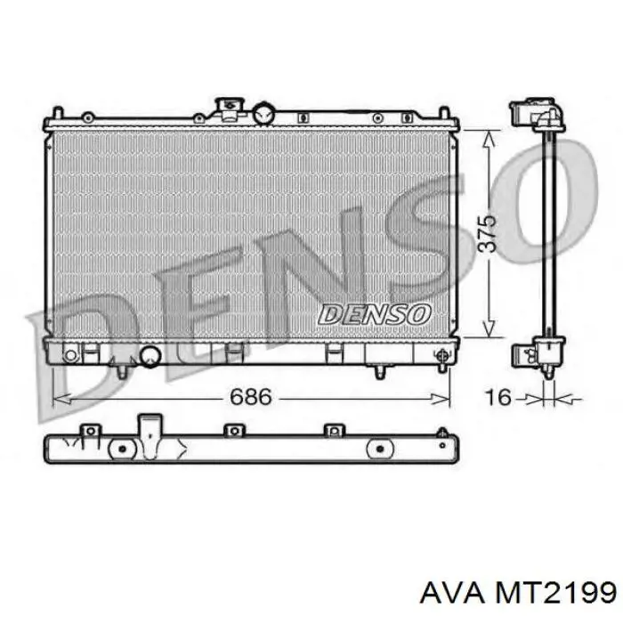 Купить MT2199 AVA Радиатор водяной
