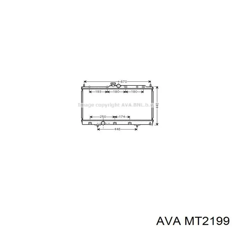 Радиатор охлаждения двигателя AVA MT2199