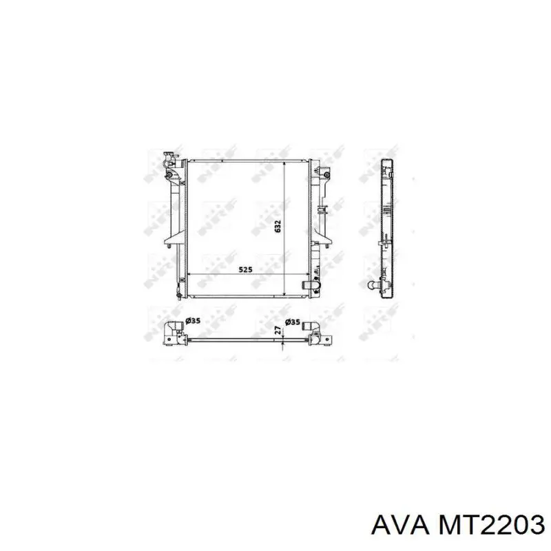 Купить MT2203 AVA Радиатор водяной