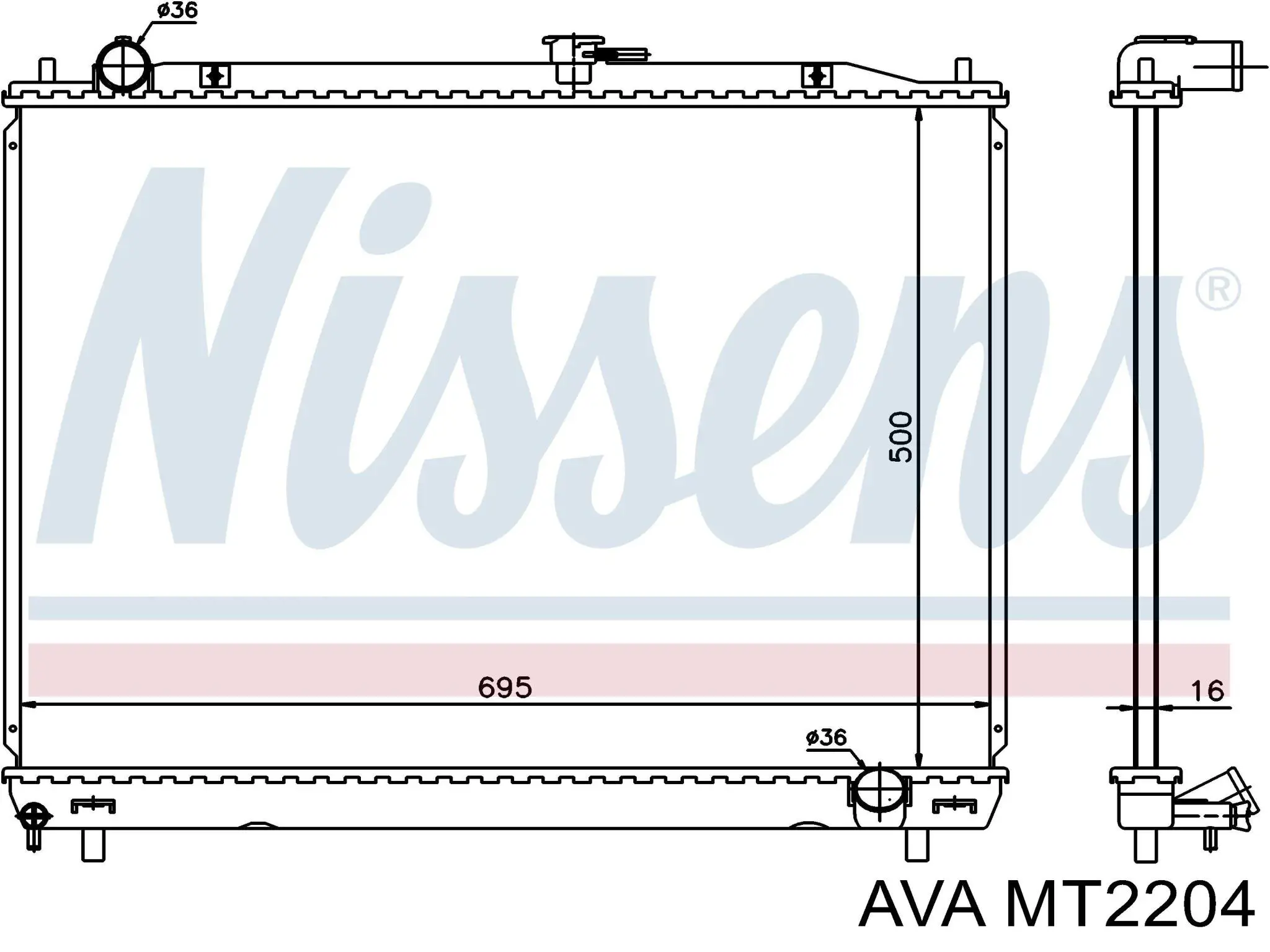 Радиатор MT2204 AVA