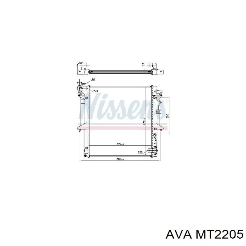 Радиатор MT2205 AVA