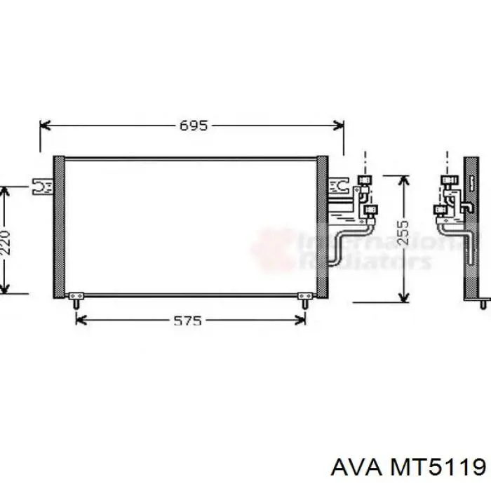 Купить MT5119 AVA Радиатор системы охлаждения кондиционера