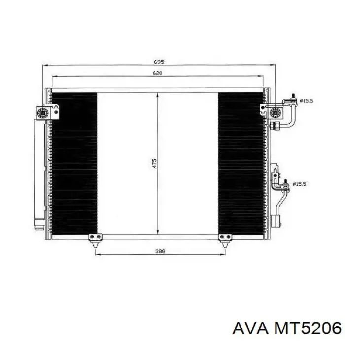 Конденсатор кондиционера AVA MT5206 цена, от 61.22 USD