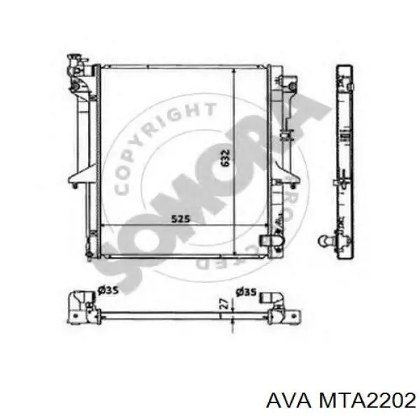 Радиатор охлаждения AVA MTA2202