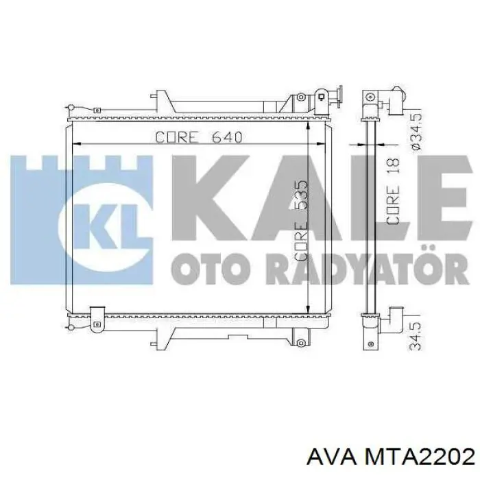 MTA2202 AVA Радиатор основной