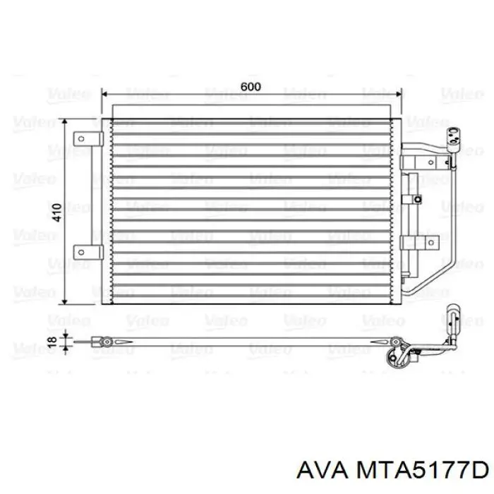 MTA5177D AVA radiador de aparelho de ar condicionado