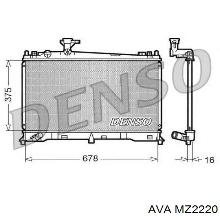 Купить MZ2220 AVA Радиатор водяной