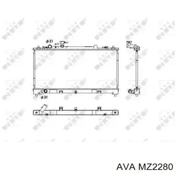 Купить MZ2280 AVA Радиатор водяной