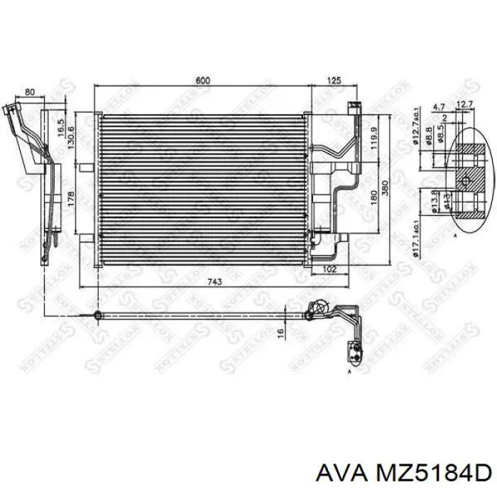 Радиатор кондиционера MZ5184D AVA