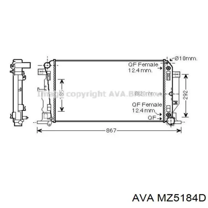 Радиатор охлаждения кондиционера AVA MZ5184D