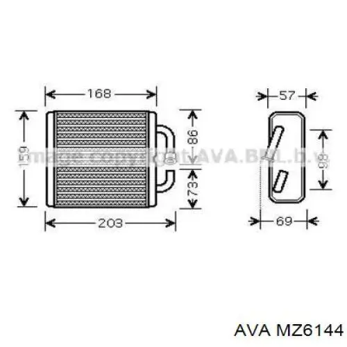 MZ6144 AVA радиатор печки