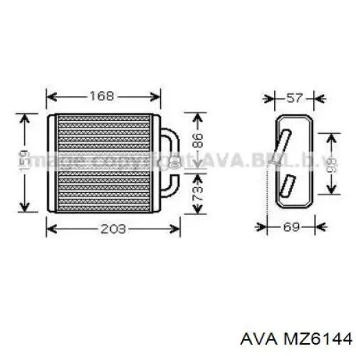 Радиатор печки BR7061A10 Mazda