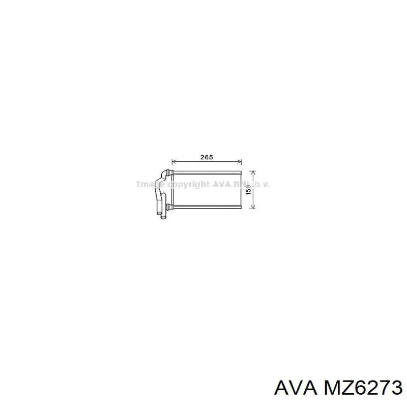 MZ6273 AVA Радиатор отопителя салона
