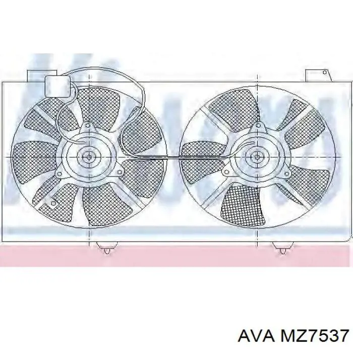 Диффузор радиатора охлаждения в сборе с крыльчаткой AVA MZ7537