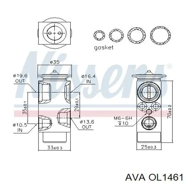 Клапан расширительный AVA OL1461 цена, от 31.55 USD