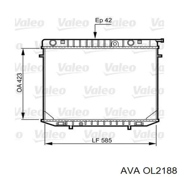 Радиатор охлаждения двигателя AVA OL2188 цена, от 146.28 USD