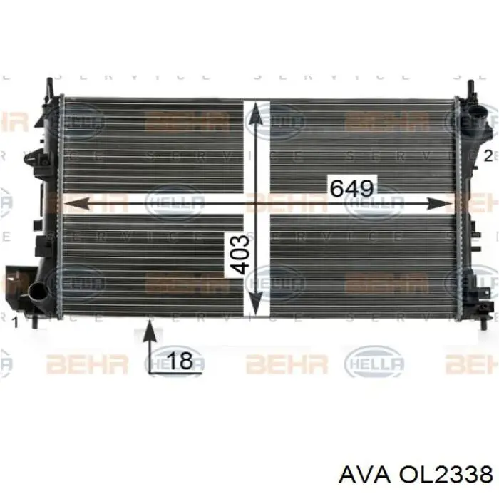 Купить OL2338 AVA Радиатор водяной