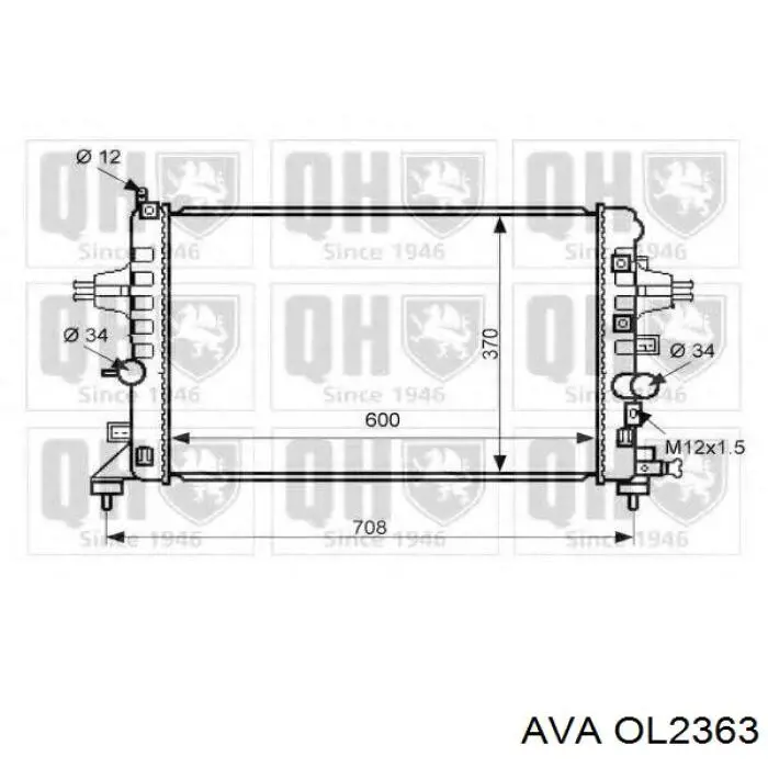 Купить OL2363 AVA Радиатор водяной