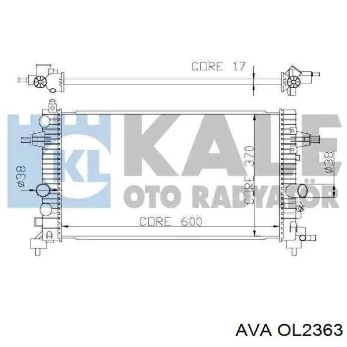 Радиатор охлаждения AVA OL2363
