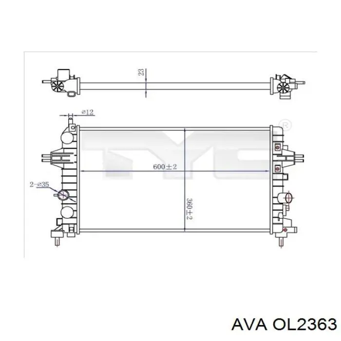 OL2363 AVA Радиатор основной