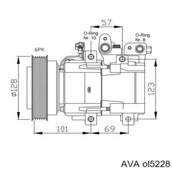 Радиатор кондиционера AVA OL5228