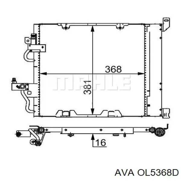 OL5368D AVA radiador de aparelho de ar condicionado