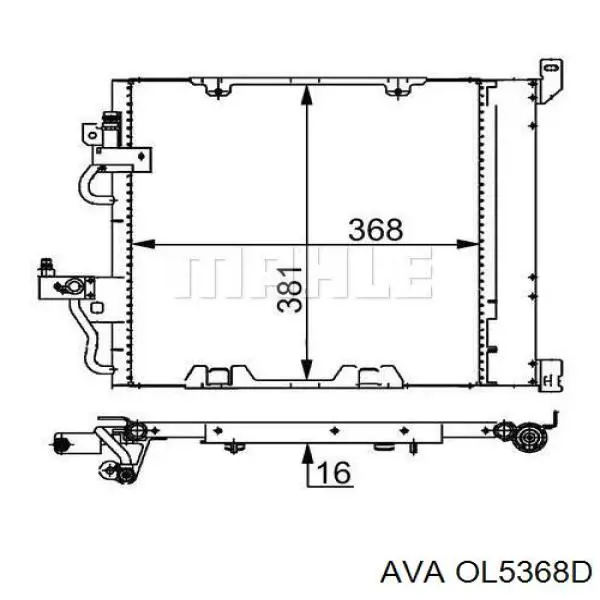 Радиатор кондиционера OL5368D AVA