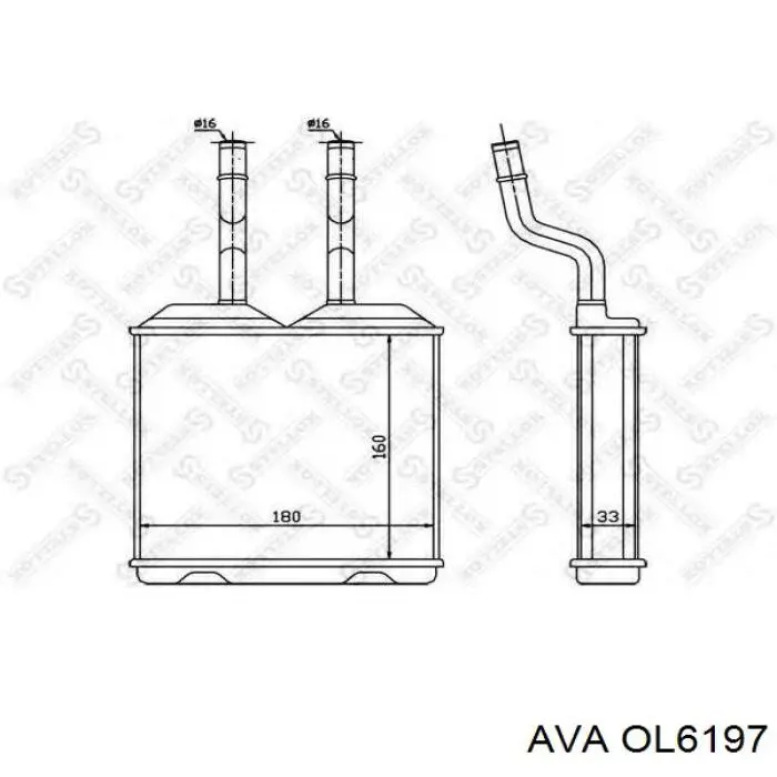 Радиатор печки (отопителя) AVA OL6197 цена, от 28.18 USD