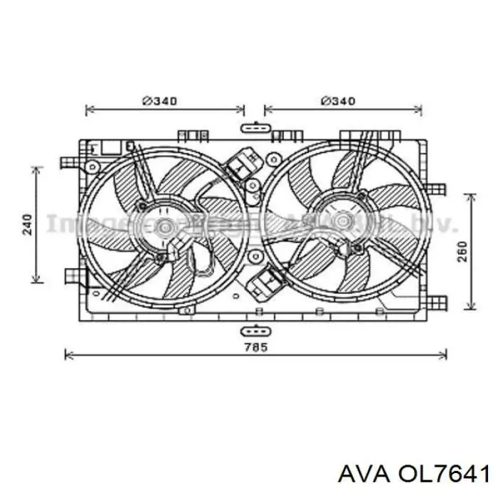 1618503 Opel Диффузор радиатора охлаждения в сборе с мотором