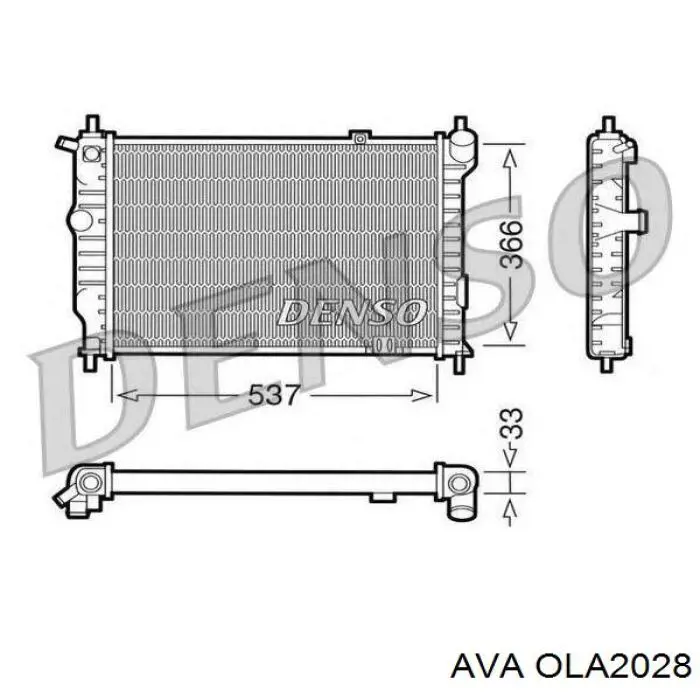 Радиатор охлаждения двигателя AVA OLA2028 цена, от 50.81 USD