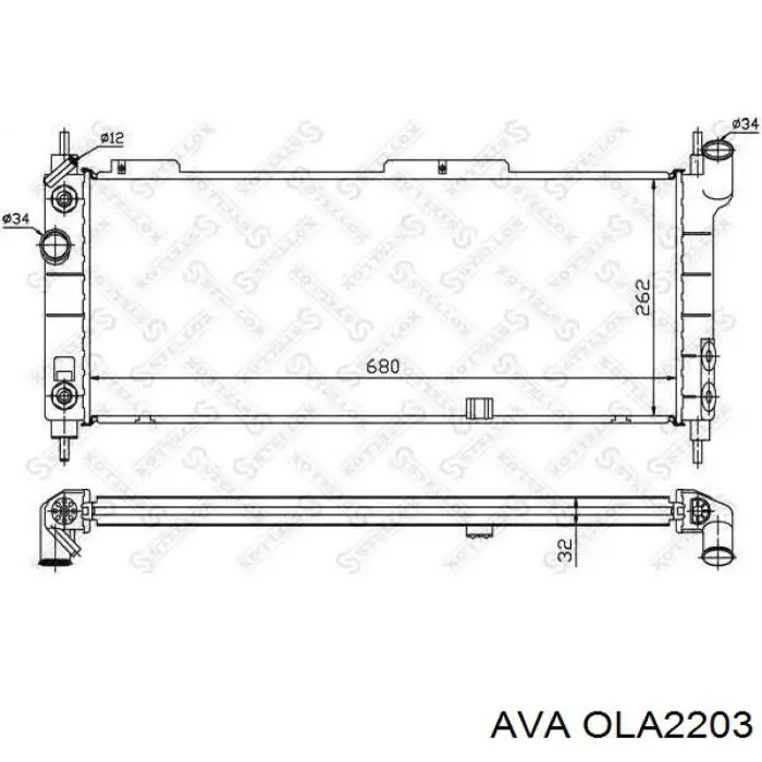 Радиатор охлаждения AVA OLA2203