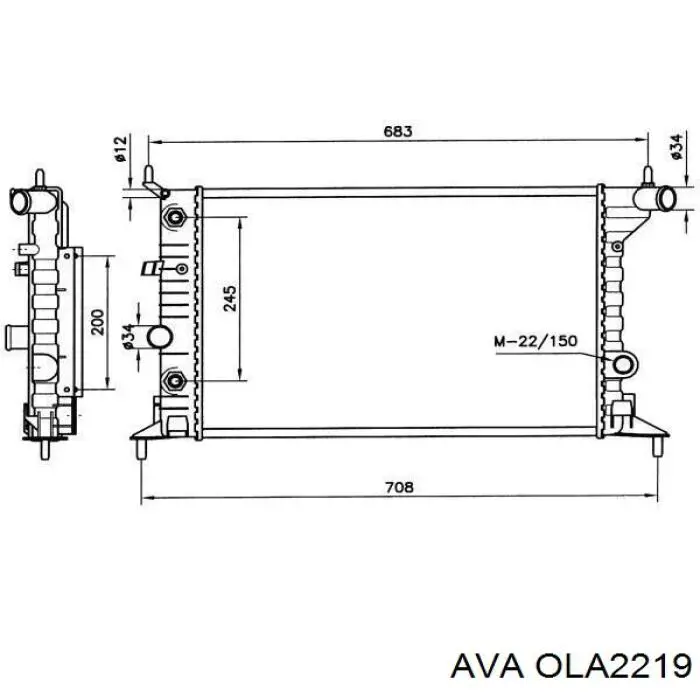 Радиатор OLA2219 AVA