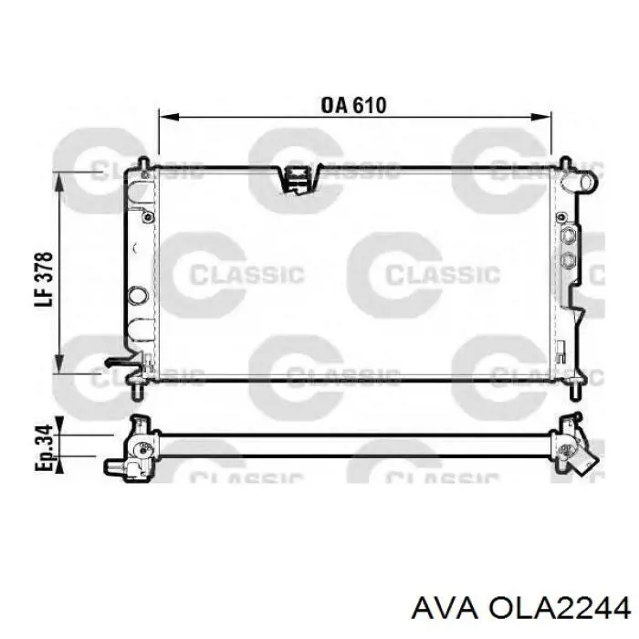 Купить OLA2244 AVA Радиатор водяной