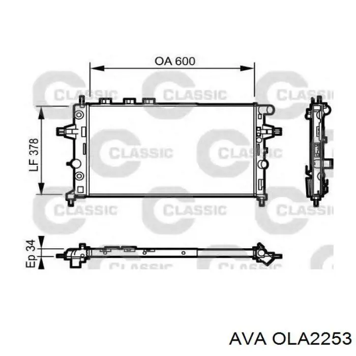 Купить OLA2253 AVA Радиатор водяной